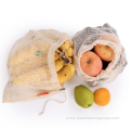 Customized logo Reusable Cotton Mesh Produce Bags Cotton Bag With Draw String